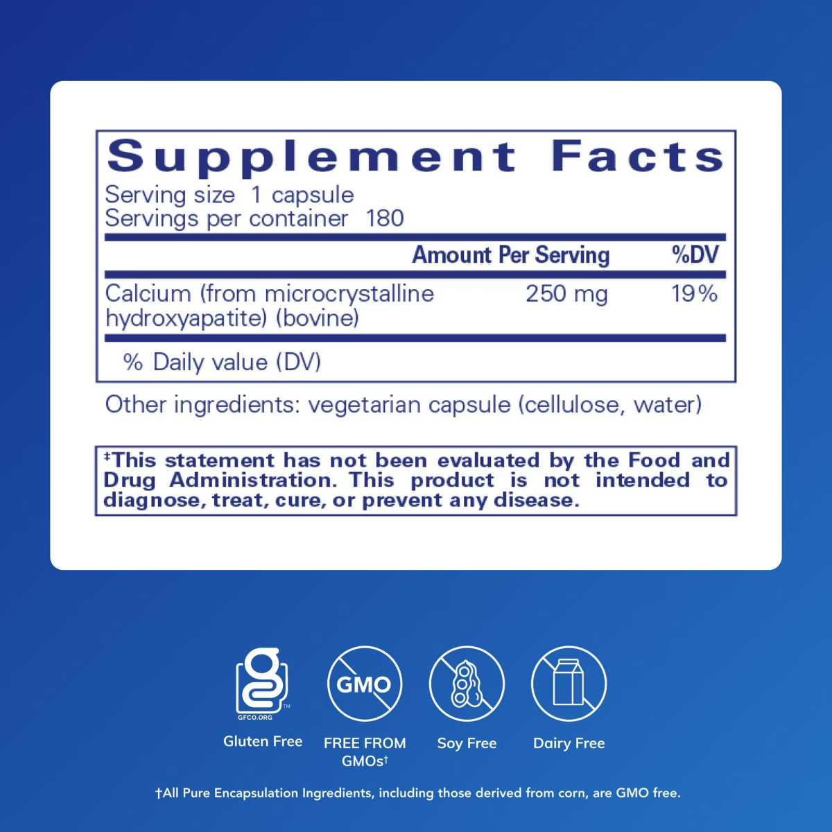 Viên Uống Pure Encapsulations Calcium (MCHA) – Hộp 180 Viên