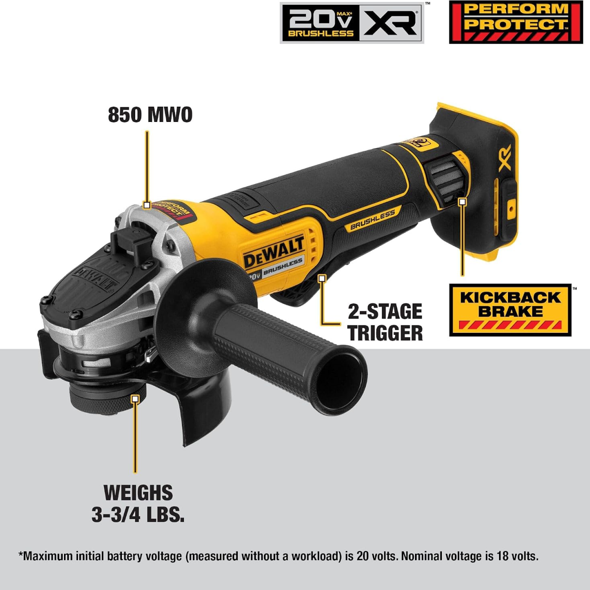 Máy Mài Góc Không Dây DEWALT DCG413B 20V MAX XR Brushless 4-1/2 inch