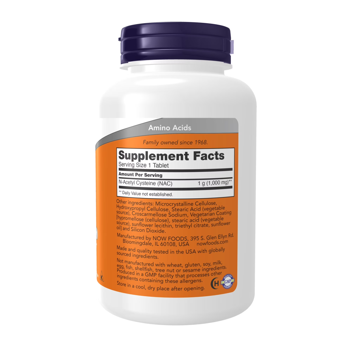 Viên Uống NAC NOW Supplements NAC (N-Acetyl Cysteine) 1000mg – Hộp 120 Viên