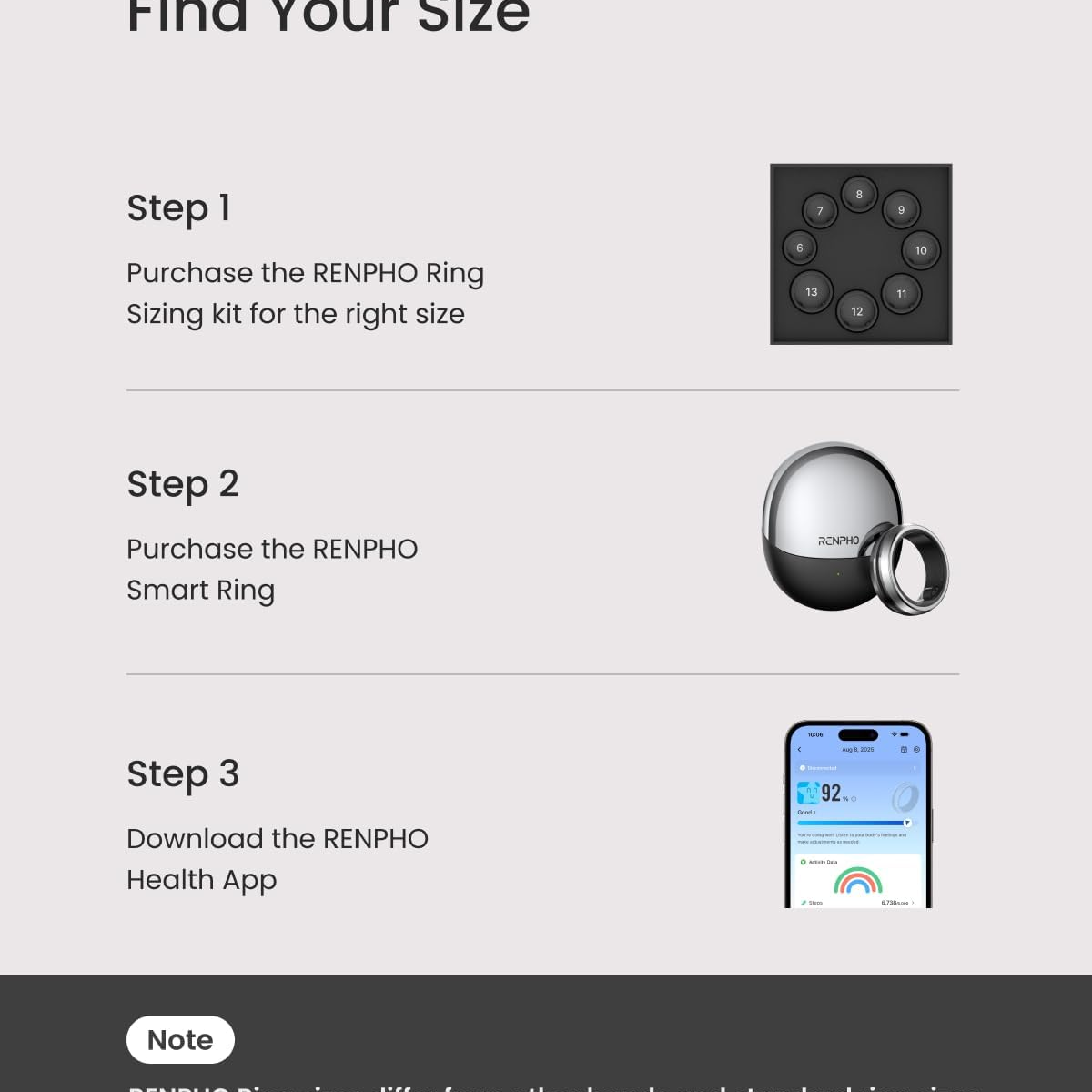 Nhẫn Thông Minh Theo Dõi Sức Khỏe RENPHO Lynx Smart Ring – Size 08