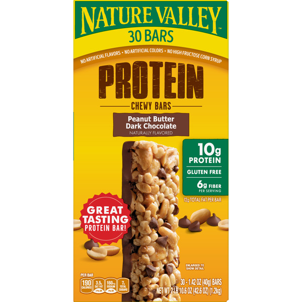 Kẹo Socola Dẻo Nature Valley Peanut Butter Dark Chocolate Protein Chewy Bar – Hộp 30 Thanh