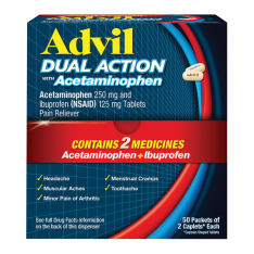 Viên Uống Giảm Đau Advil Dual Action - Hộp 50 Gói x 2 Viên