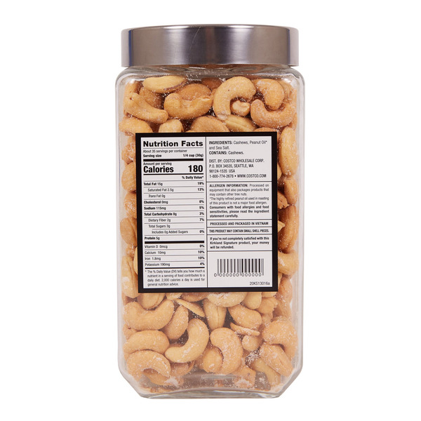 Hạt Điều Rang Kirkland Signature Cashews – Hộp 38 Oz