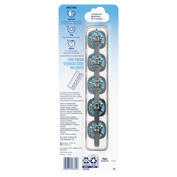 Kẹp Thơm Cửa Gió Ô Tô Febreze Car Vent Clip Hương Amber – 2 Set x 5 Chiếc