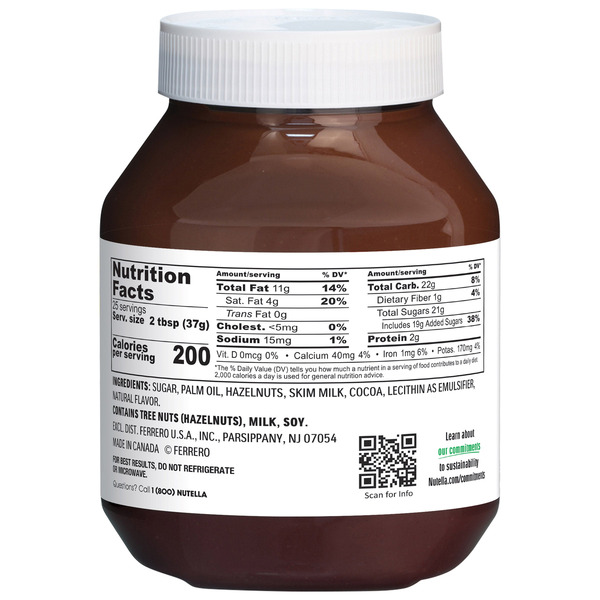Kem Phết Hạt Phỉ Nutella Hazelnut Spread with Cocoa – Bộ 2 Hũ x 33.5 oz