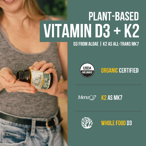 Viên Uống Triquetra Organic Plant-D3 Whole Food D3 + K2 5000 IU + 120 mcg K2 – Hộp 60 Viên