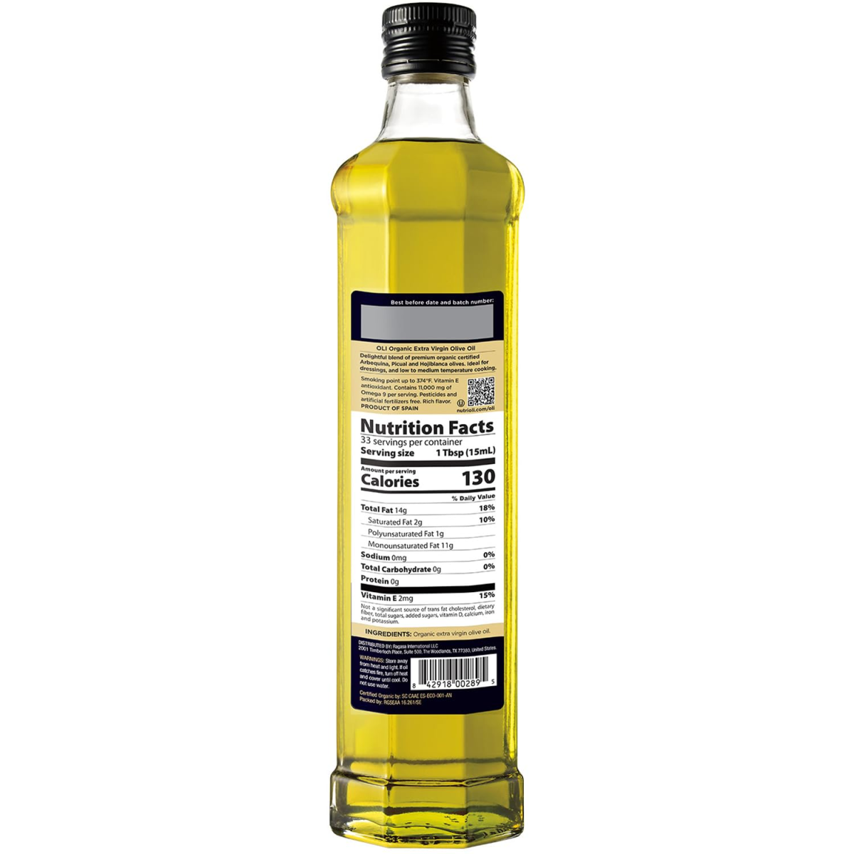  Dầu Ô Liu Nguyên Chất Hữu Cơ Oli by Nutrioli Organic Extra Virgin Olive Oil – 16.9 fl oz