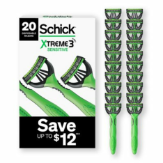 Dao Cạo Dùng Một Lần Cho Nam Schick Xtreme3 Sensitive Disposable Razors for Men - Hộp 20 Cái