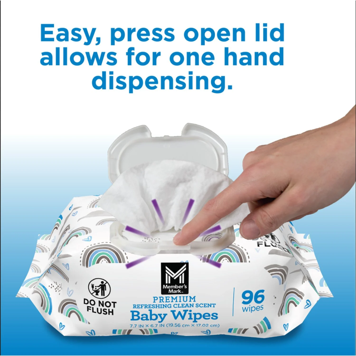 Khăn Ướt Member's Mark Premium Baby Wipes Refreshing Clean Scent - Hộp 12 Gói (Tổng 1152 Khăn)