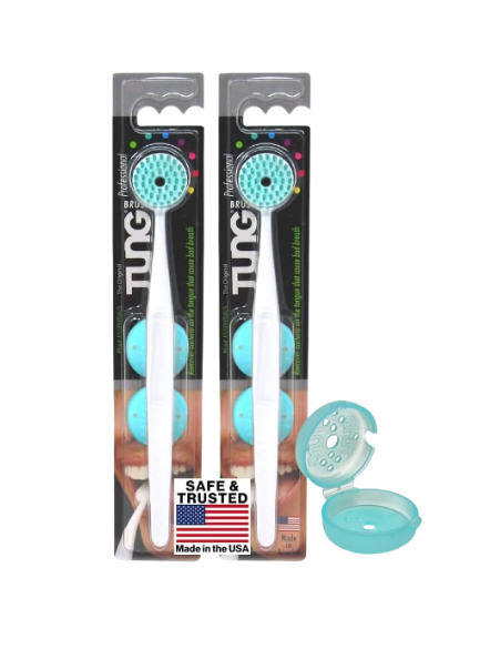 Cây Cạo Lưỡi Tung Brush Tongue Cleaner Kèm Nắp Bảo Vệ – Set 2 Cái