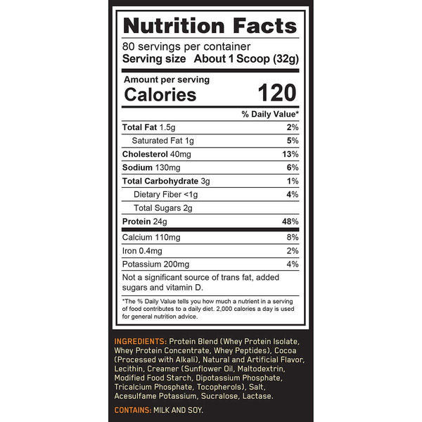 Bột Whey Protein Optimum Nutrition Gold Standard 100% Hương Chocolate Sữa – 2558g