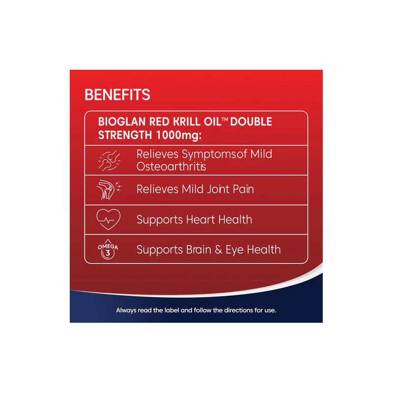 Viên Uống Dầu Nhuyễn Thể BIOGLAN Red Krill Oil Double Strength 1000mg –  Hộp120 Viên