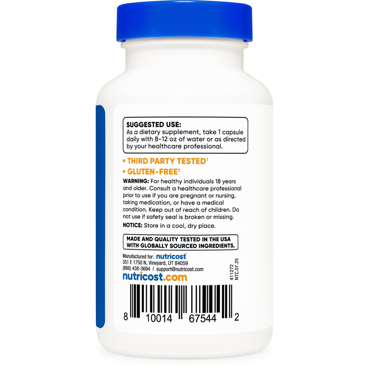 Viên Uống Vitamin B2 Nutricost Vitamin B2 Riboflavin 400mg – Hộp 120 Viên