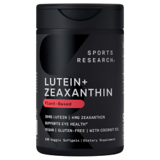 Viên Uống Hỗ Trợ Mắt Sports Research Lutein + Zeaxanthin Với Dầu Dừa Hữu Cơ – Hộp 120 Viên
