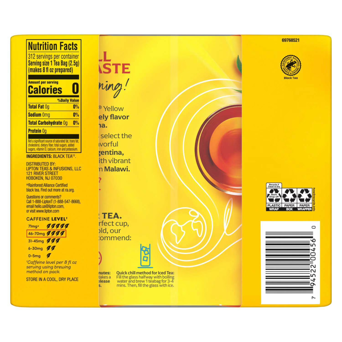 Trà Đen Lipton Black Tea Bags – Hộp 312 Túi