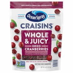 Nam Việt Quất Sấy Khô Ocean Spray Craisins Whole Dried Cranberries – Túi 64 oz