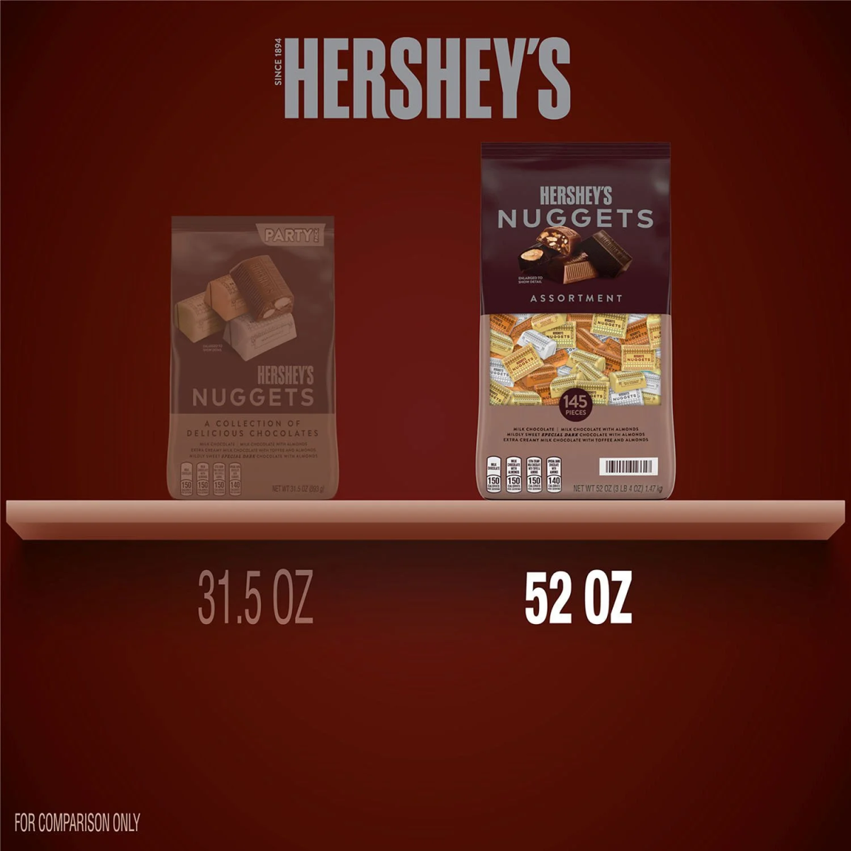 Kẹo Socola HERSHEY'S NUGGETS Assorted Chocolate Candy - Túi 145 Viên