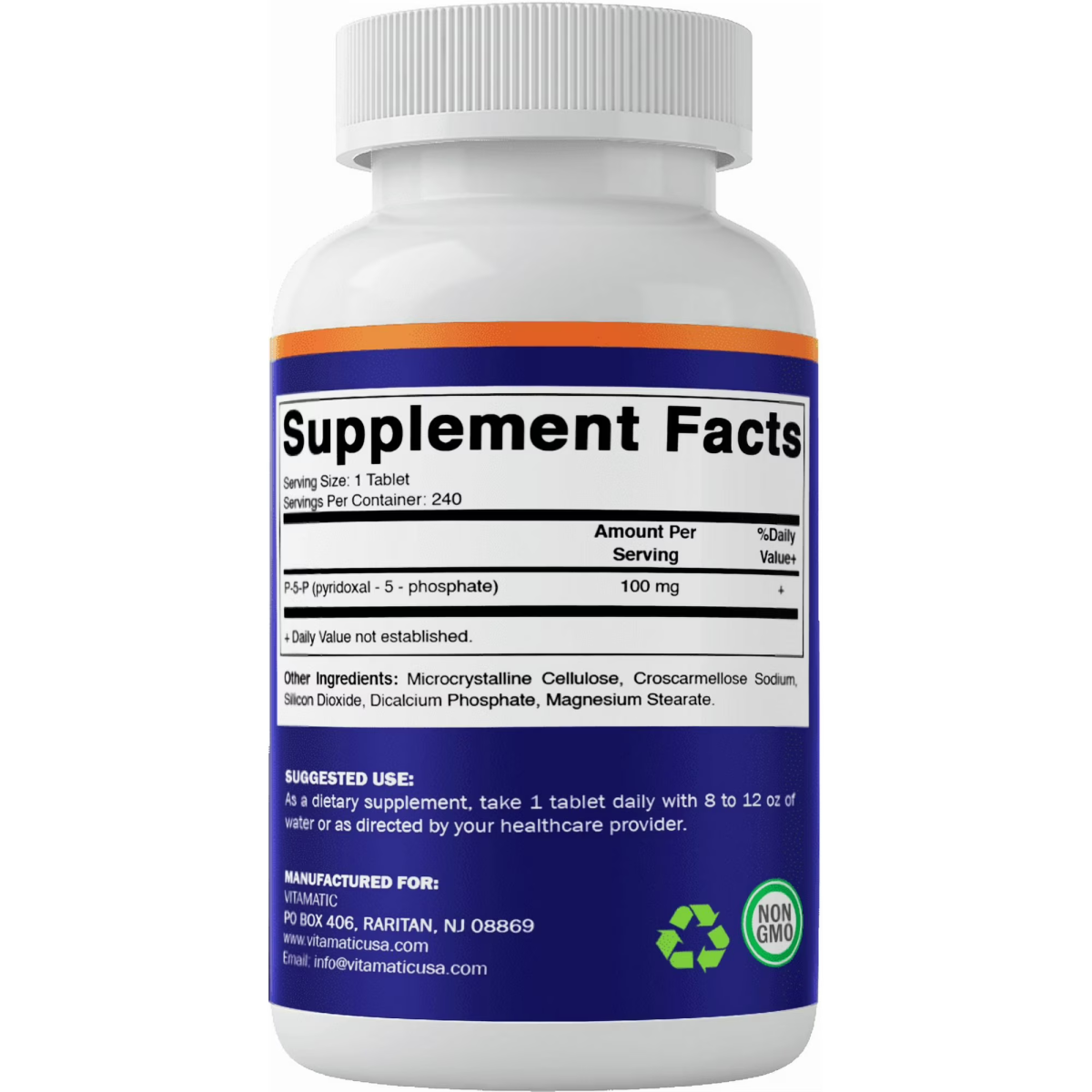 Viên Uống Vitamin B6 Hoạt Tính Vitamatic P5P Pyridoxal-5-Phosphate 100mg – Hộp 240 Viên