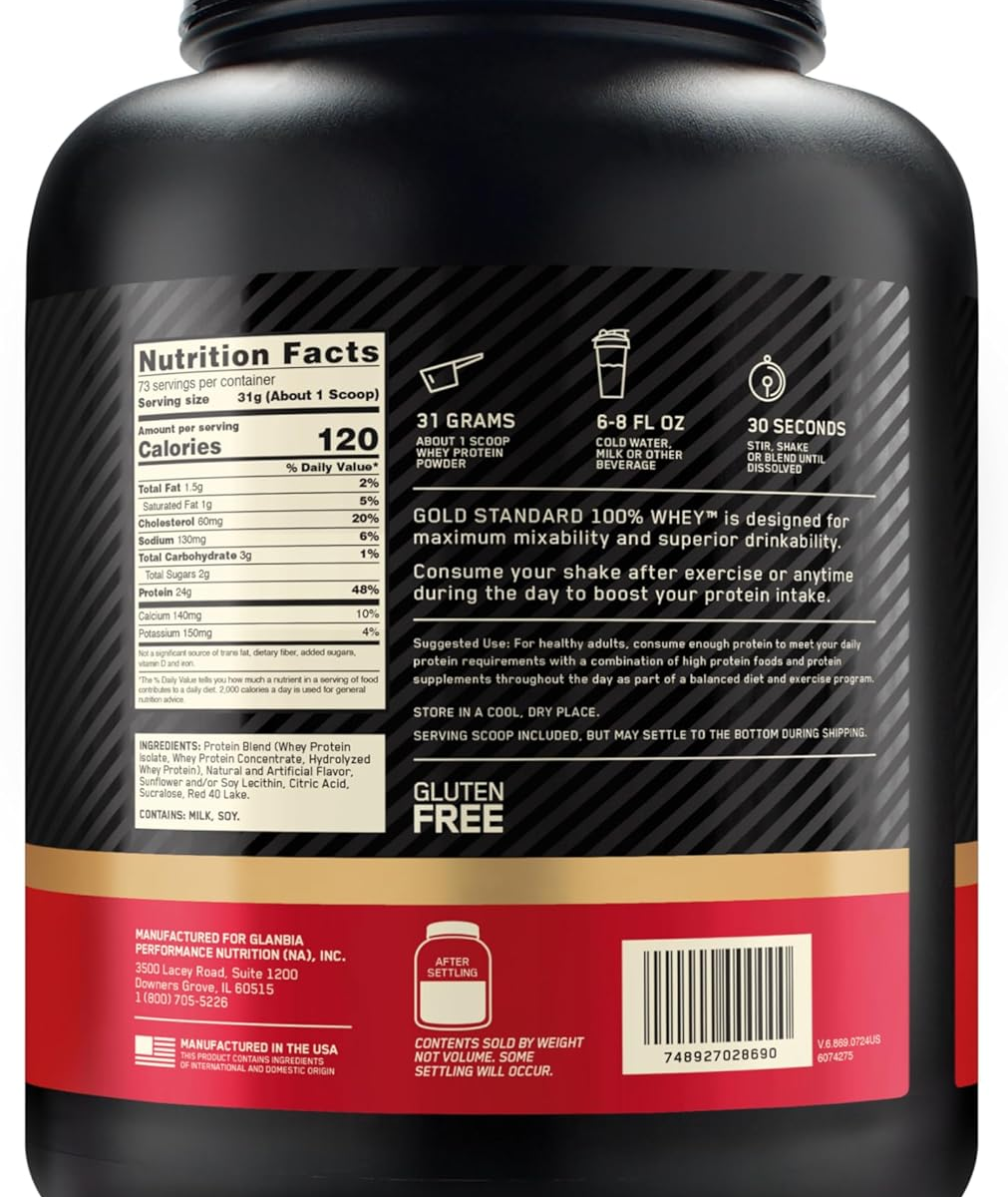 Bột Whey Protein Hương Dâu Optimum Nutrition Gold Standard 100% Whey Delicious Strawberry - Hộp 5LB