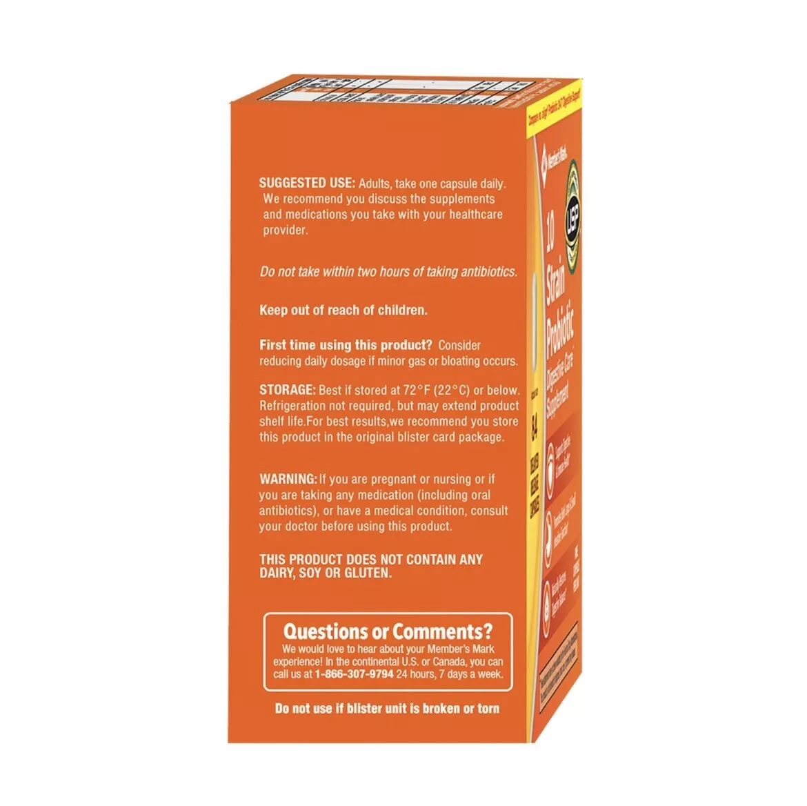 Viên Uống Probiotic Member's Mark – Hộp 84 Viên