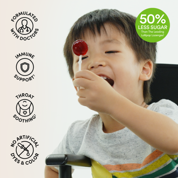 Kẹo Mút Giảm Đau Họng & Tăng Cường Miễn Dịch Cho Trẻ BeeKeeper's Naturals Kid's Propolis Throat Soothing Pops –  Hộp 30 Chiếc