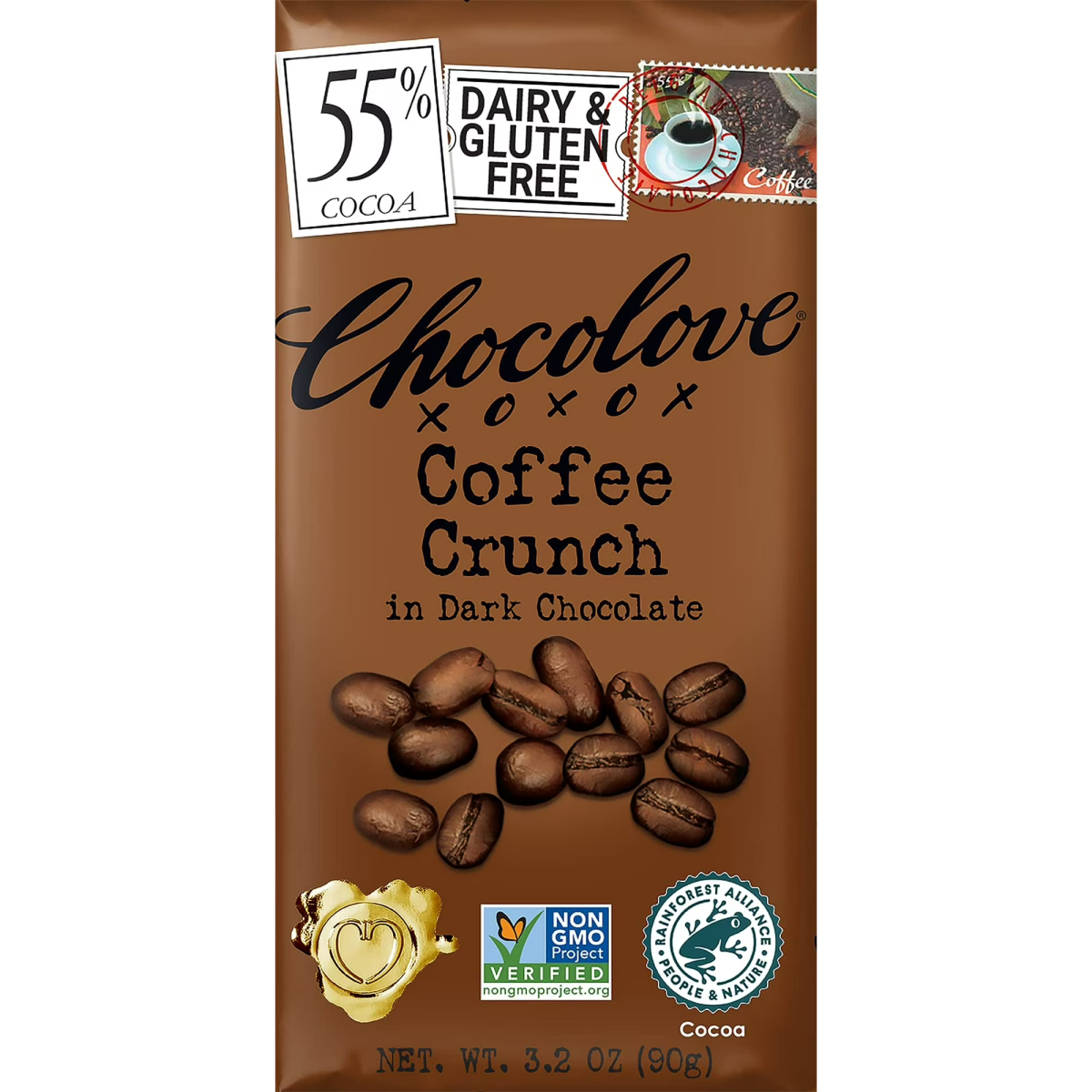Kẹo Socola Chocolove Coffee Crunch in Dark Chocolate – Hộp 12 Thanh