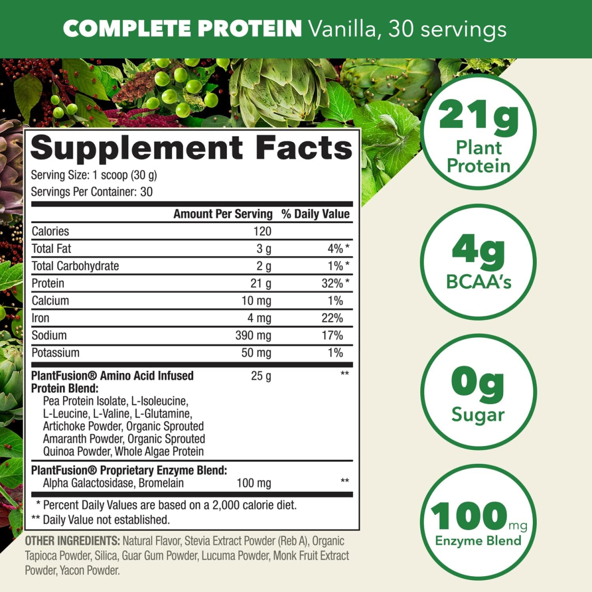 Bột Protein Thực Vật PlantFusion Complete Protein Creamy Vanilla Bean – Hộp 900g