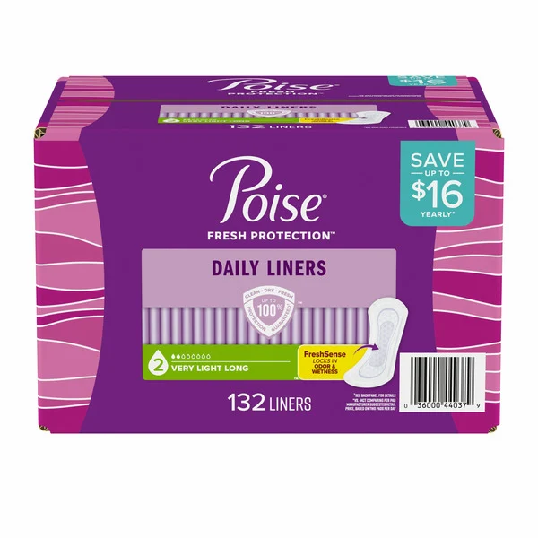 Băng vệ sinh hàng ngày Poise Daily Incontinence Panty Liners Very Light 132 miếng – Giải pháp bảo vệ nhẹ nhàng cho phụ nữ, 132 ct.