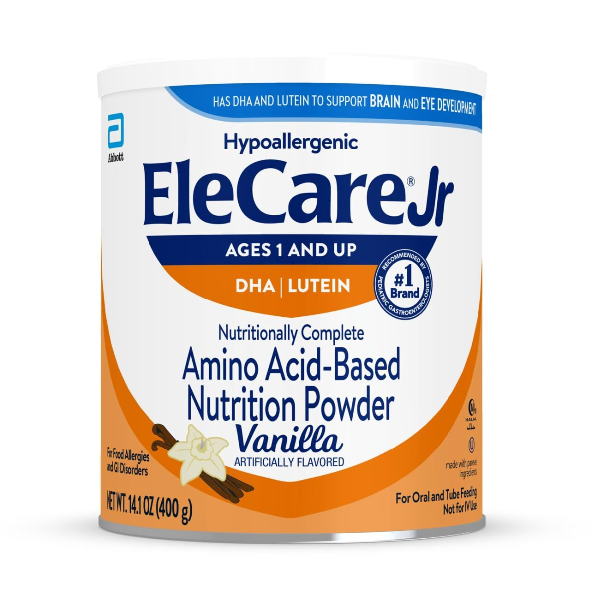 Sữa Công Thức Hương Vani Dành Cho Hệ Tiêu Hóa Nhạy Cảm EleCare Jr Hypoallergenic 1+ Vanilla – Lon 400G
