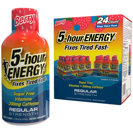 Nước Tăng Lực 5-Hour ENERGY Energy Shot Regular Strength Vị Berry – Hộp 24 Chai