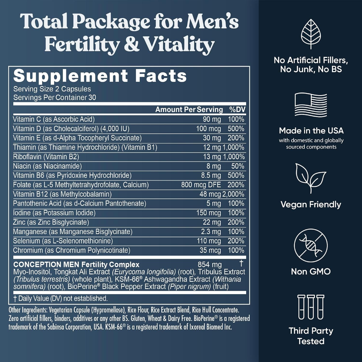 Viên Uống Hỗ Trợ Sức Khỏe Sinh Sản Nam Giới Eu Natural Conception for Him – Hộp 60 viên 