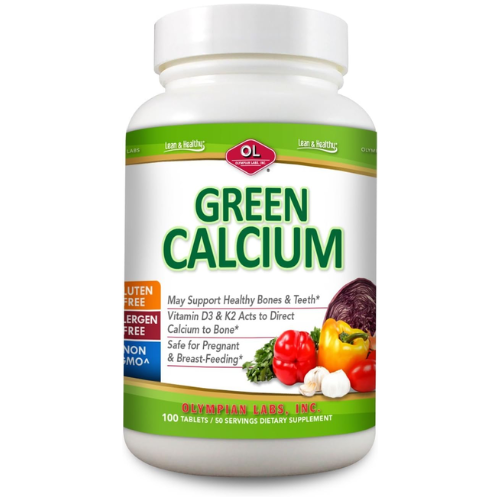 Viên Uống Bổ Sung Canxi & D3 + K2 Olympian Labs Green Calcium – Hộp 100 Viên