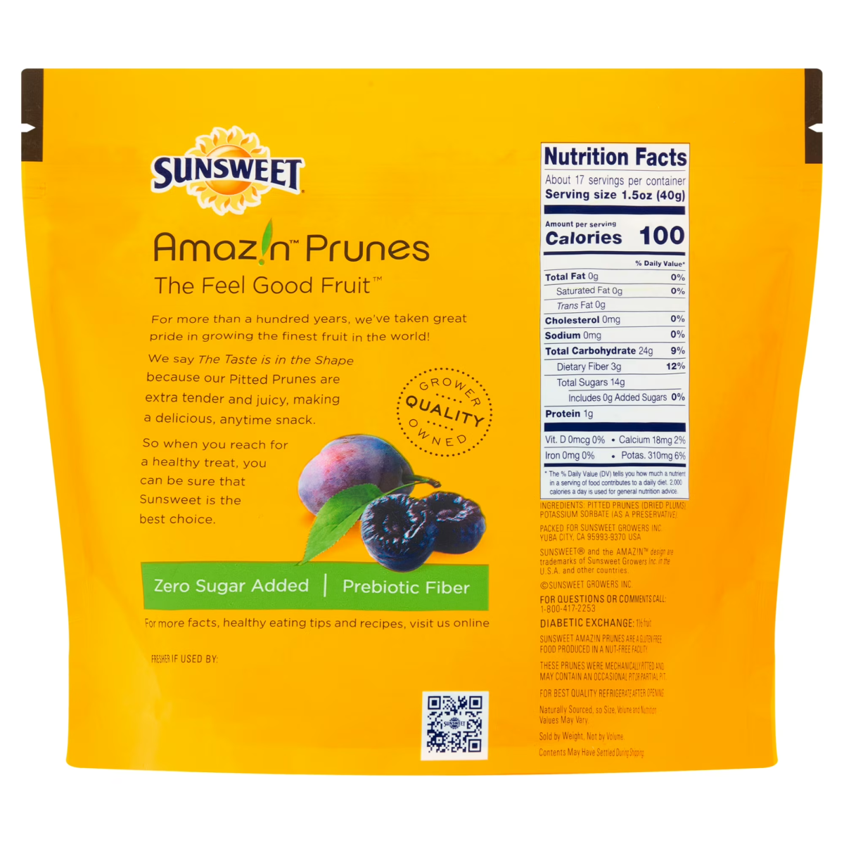 Mận Khô Không Hạt Sunsweet Amazin Pitted Prunes – Túi 680g