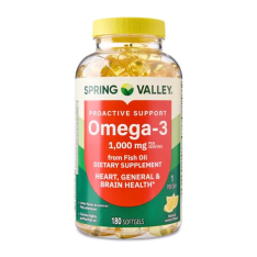 Viên Uống Dầu Cá Omega-3 Spring Valley, 1000 mg – Hộp 180 Viên