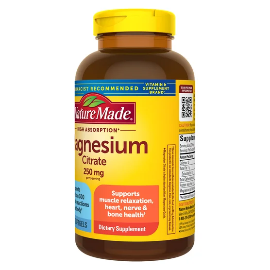 Viên Uống Nature Made Magnesium Citrate 250 mg – Hộp 180 Viên 