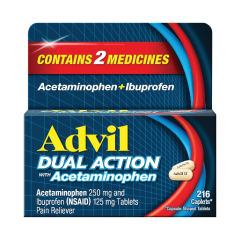 Thuốc Giảm Đau & Hạ sốt Advil Dual Action with Acetaminophen 250 mg + Ibuprofen125 mg – Hộp 216 Viên