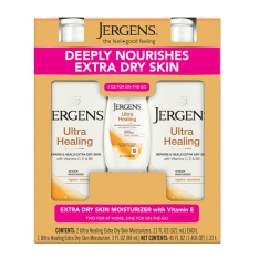 Bộ Kem Dưỡng Ẩm Jergens Ultra Healing Extra Dry Skin – Hộp 3 Chai (Tổng 1330ml)