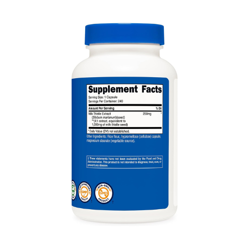 Viên Uống Nutricost Milk Thistle Extract 1000mg Hỗ Trợ Chức Năng Gan – Hộp 240 Viên