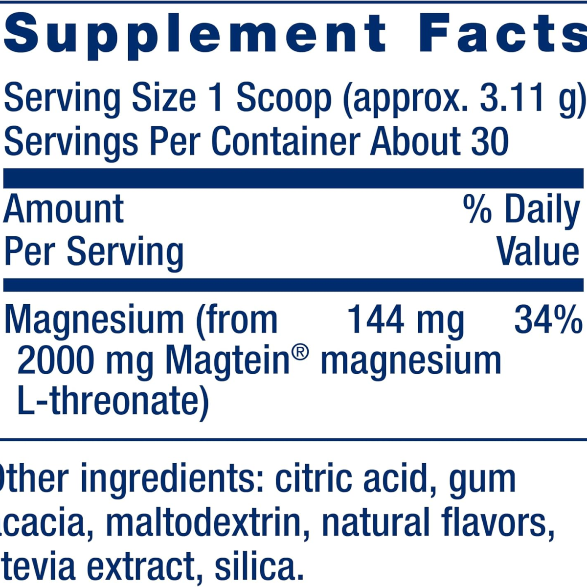 Bột Magie Life Extension Neuro-Mag Magnesium L-Threonate Tropical Punch – Hộp 93.35 g