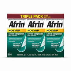 Xịt Mũi Hỗ Trợ Thông Mũi, Giảm Nghẹt Mũi Afrin No Drip Severe Congestion - 3 chai X 20ml