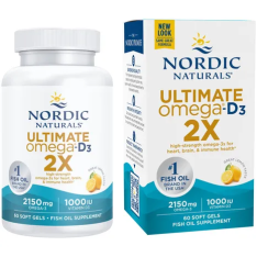 Viên Uống Omega Nordic Naturals Ultimate Omega 2X with D3 2150 mg – Hộp 60 Viên