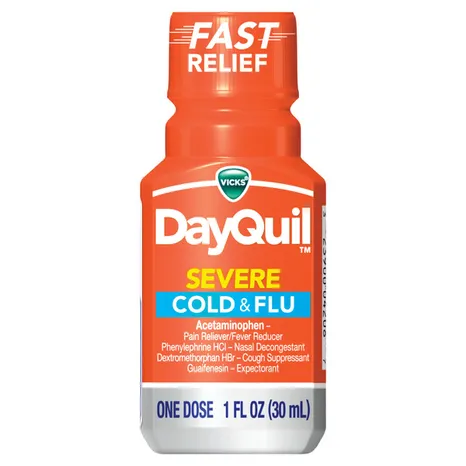 Dung Dịch Uống Hỗ Trợ Giảm Triệu Chứng Cảm Lạnh & Cảm Cúm Ban Ngày Vicks DayQuil Severe Cold & Flu Daytime Relief Original - Set 8 Chai 30ml