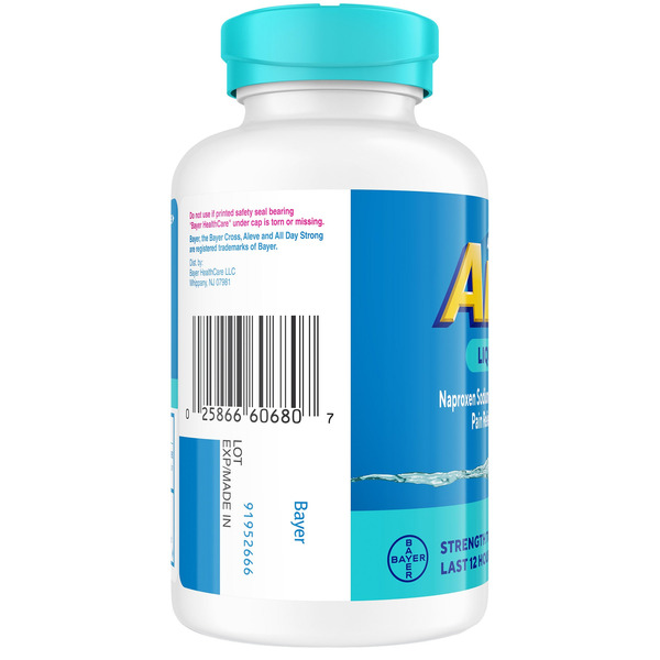 Viên Uống Giảm Đau Và Hạ Sốt Aleve Naproxen Sodium 220mg Liquid Gel Capsules – Hộp 180 Viên