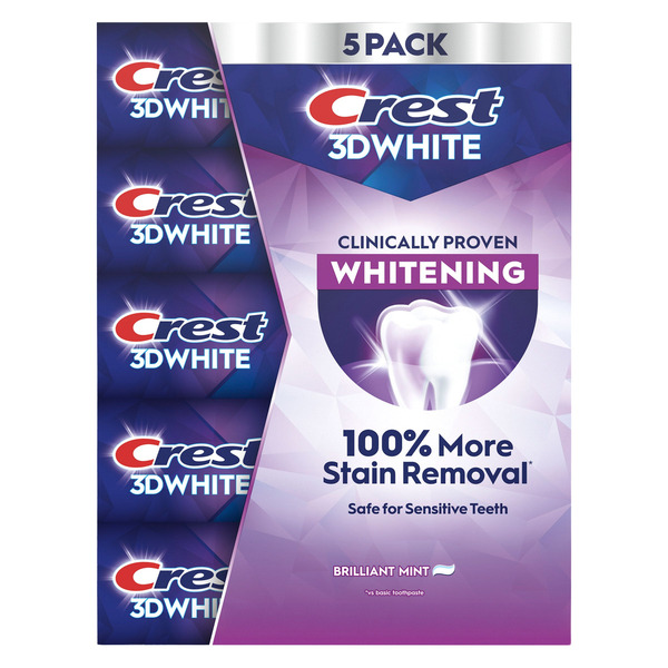 Kem Đánh Răng Crest 3D White Advanced Whitening – Set 5 Tuýp 26 oz 