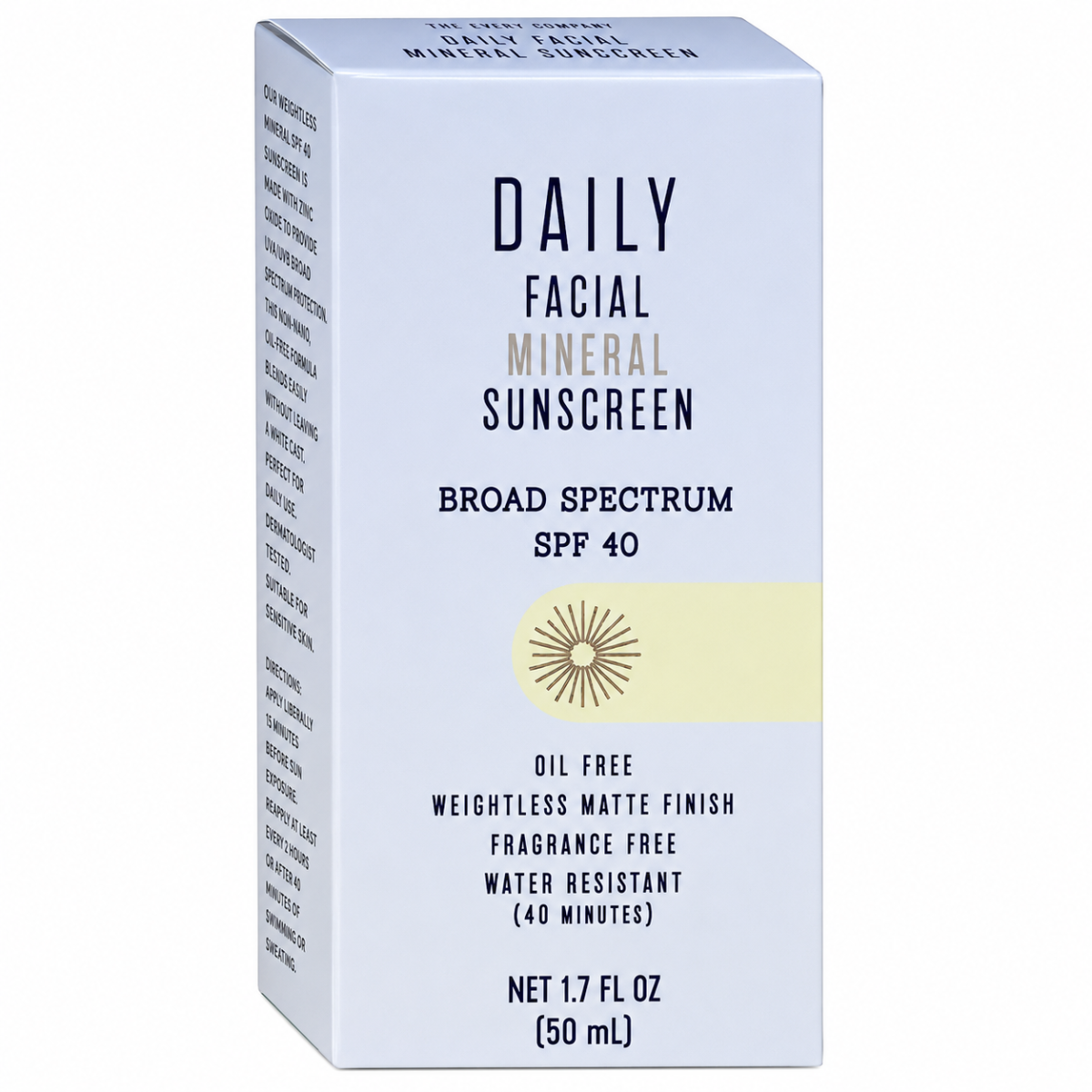 Kem Chống Nắng Khoáng Chất Cho Da Mặt TJ's Daily Facial Mineral Sunscreen SPF 40 – Tuýp 50ml