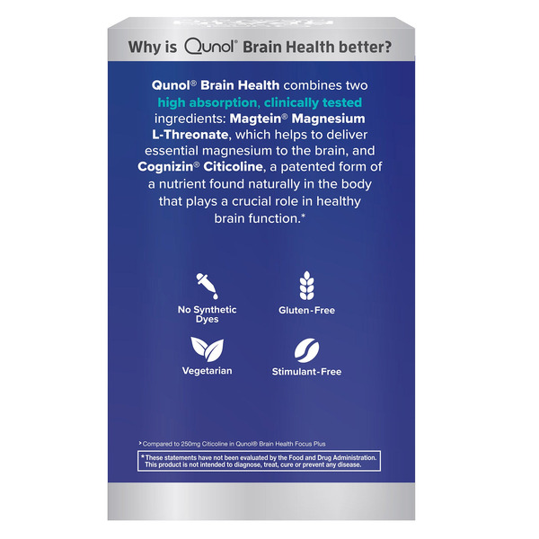 Viên Uống Hỗ Trợ Não Bộ Qunol Brain Health Memory Plus – Hộp 100 Viên