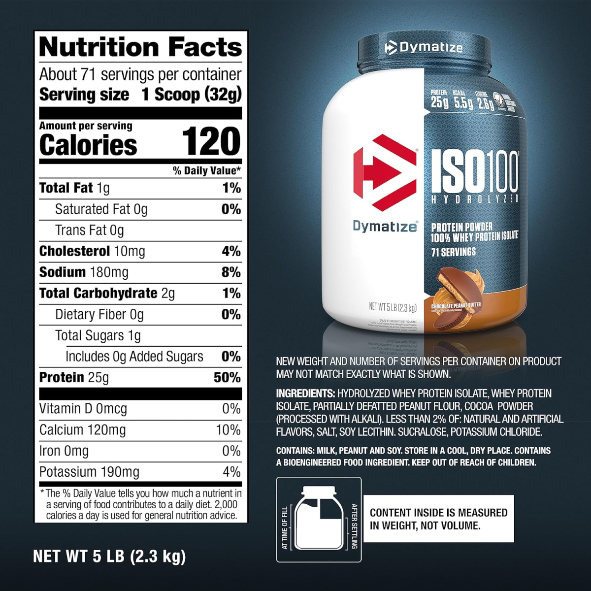 Bột Whey Protein Hương Chocolate Bơ Đậu Phộng Isolate Dymatize ISO100 Chocolate Peanut Butter - Hộp 5LB