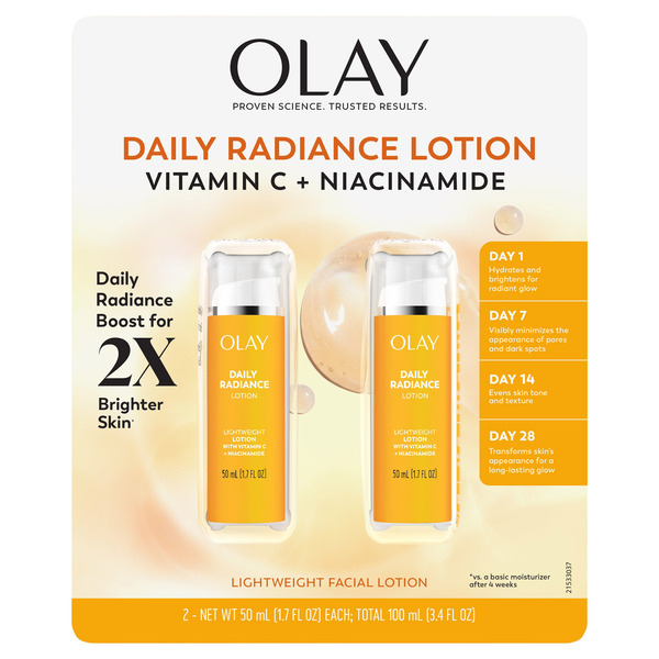 Sữa Dưỡng Da Mặt Olay Daily Radiance Lotion Vitamin C + Niacinamide – Set 2 Chai x 50ml