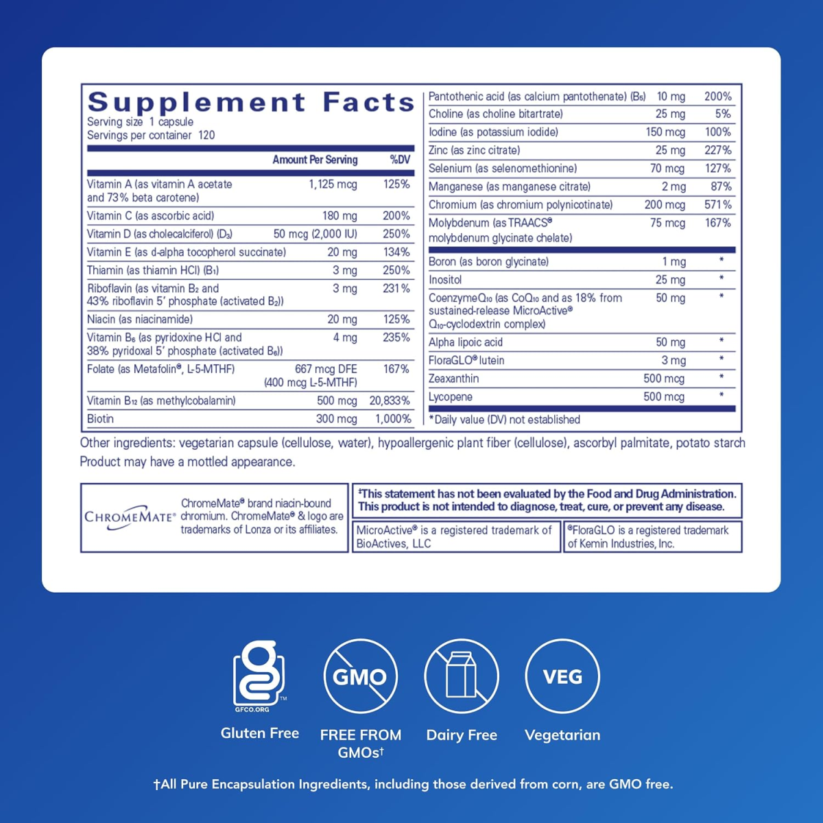 Viên Uống Vitamin Tổng Hợp Pure Encapsulations O.N.E. Multivitamin – Hộp 120 Viên