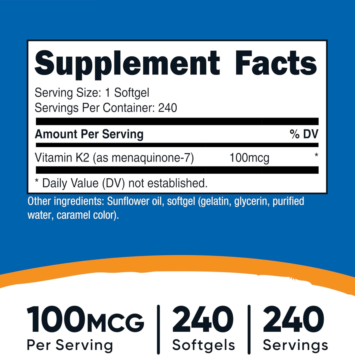 Viên Uống Nutricost Vitamin K2 MK-7 100mcg – Hộp 100 Viên